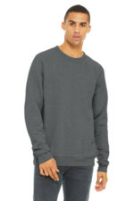 BELLA+CANVAS Unisex Sponge Fleece Raglan Sweatshirt. BC3901 Grey Triblend