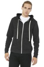 BELLA+CANVAS Unisex Triblend Sponge Fleece Full-Zip Hoodie. BC3909 Charcoal-Black Triblend