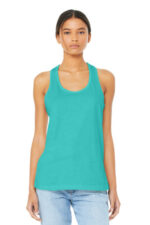 BELLA+CANVAS Women's Jersey Racerback Tank. BC6008 Teal