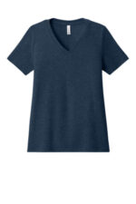 BELLA+CANVAS Women's Relaxed Heather CVC V-Neck Tee BC6405CVC Heather Navy