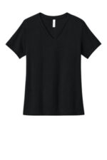 BELLA+CANVAS Women's Relaxed Heather CVC V-Neck Tee BC6405CVC Solid Black Blend
