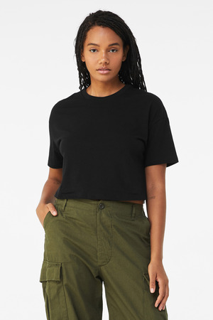 BELLA+CANVAS Women's Jersey Crop Tee BC6482 Black