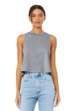 BELLA+CANVAS Women's Racerback Cropped Tank. BC6682 Athletic Heather