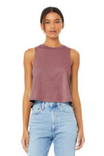 BELLA+CANVAS Women's Racerback Cropped Tank. BC6682 Heather Mauve