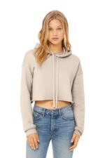 BELLA+CANVAS Women's Sponge Fleece Cropped Fleece Hoodie. BC7502 Heather Dust