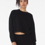 BELLA+CANVAS Women's Raglan Pullover Sponge Fleece BC7505 Black