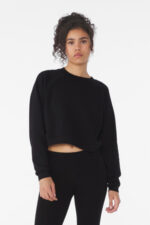 BELLA+CANVAS Women's Raglan Pullover Sponge Fleece BC7505 Black