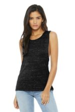 BELLA+CANVAS Women's Flowy Scoop Muscle Tank. BC8803 Black Marble