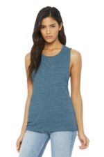 BELLA+CANVAS Women's Flowy Scoop Muscle Tank. BC8803 Denim Slub