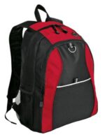 Port Authority Contrast Honeycomb Backpack. BG1020 Red/ Black
