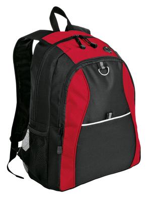 Port Authority Contrast Honeycomb Backpack. BG1020 Red/ Black