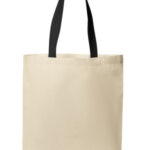 Port Authority Core Cotton Tote BG1500 Natural/ Deep Black