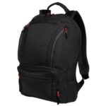 Port Authority Cyber Backpack. BG200 Black/ Red