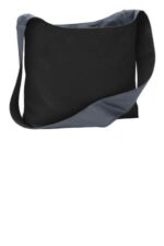 Port Authority Cotton Canvas Sling Bag. BG405 Black/ Charcoal