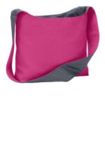 Port Authority Cotton Canvas Sling Bag. BG405 Tropical Pink/ Charcoal