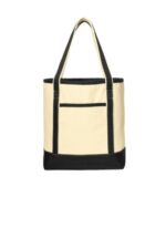 Port Authority Large Cotton Canvas Tote. BG413 Natural/ Black