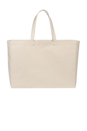 Port Authority Cotton Canvas Jumbo Tote BG427 Natural