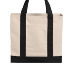 Port Authority Cotton Canvas Two-Tone Tote BG429 Natural/ Deep Black
