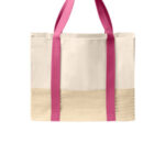 Port Authority Straw Market Tote BG450 Awareness Pink