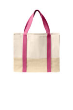 Port Authority Straw Market Tote BG450 Awareness Pink