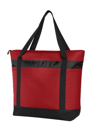 Port Authority Large Tote Cooler. BG527 Chili Red/ Black