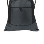 Port Authority Pocket Cinch Pack. BG611 Black/ Deep Smoke