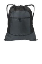 Port Authority Pocket Cinch Pack. BG611 Black/ Deep Smoke