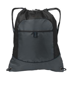 Port Authority Pocket Cinch Pack. BG611 Black/ Deep Smoke