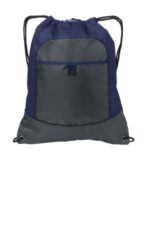 Port Authority Pocket Cinch Pack. BG611 True Navy/ Deep Smoke