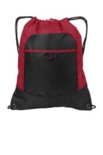 Port Authority Pocket Cinch Pack. BG611 True Red/ Black
