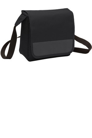 Port Authority Lunch Cooler Messenger. BG753 Black/ Dark Charcoal
