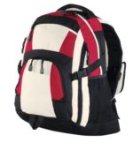 Port Authority Urban Backpack. BG77 Black/ Red/ Stone