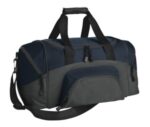 Port Authority - Small Colorblock Sport Duffel. BG990S Navy/ Dark Charcoal