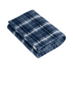 Port Authority Small Ultra Plush Blanket BP33 True Navy/ Dusk Herringbone Plaid