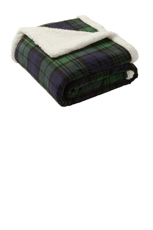 Port Authority Flannel Sherpa Blanket. BP43 Black Watch