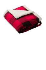 Port Authority Flannel Sherpa Blanket. BP43 Buffalo Plaid