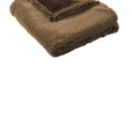 Port Authority Faux Fur Blanket. BP45 Fawn/ Espresso Brown