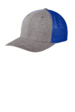 Port Authority Flexfit Melange Mesh Back Trucker Cap C302 True Royal/ Grey Heather