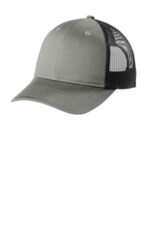 Port Authority Low-Profile Snapback Trucker Cap C402LP Heather Grey/ Black