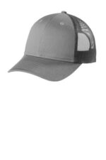 Port Authority Low-Profile Snapback Trucker Cap C402LP Heather Grey/ Grey Steel