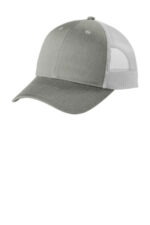 Port Authority Low-Profile Snapback Trucker Cap C402LP Heather Grey/ White