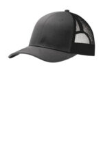 Port Authority Snapback Trucker Cap. C402 Grey Steel/ Black