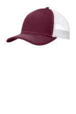 Port Authority Snapback Trucker Cap. C402 Maroon/ White