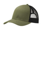 Port Authority Snapback Trucker Cap. C402 Olive Drab Green/ Black