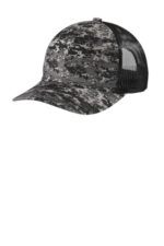 Port Authority Digi Camo Snapback Trucker Cap C404 Black Digi/ Black