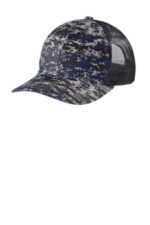 Port Authority Digi Camo Snapback Trucker Cap C404 Rich Navy Digi/ Grey Steel
