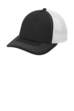 Port Authority Low-Profile Snapback 5-Panel Trucker Cap C405LP Black/ White