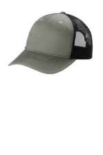 Port Authority Snapback Five-Panel Trucker Cap C405 Heather Grey/ Black