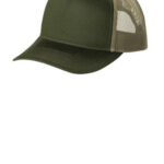 Port Authority Snapback Five-Panel Trucker Cap C405 Olive Drab Green/ Tan