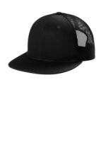 Port Authority Snapback Flat Bill Trucker Cap C407 Black